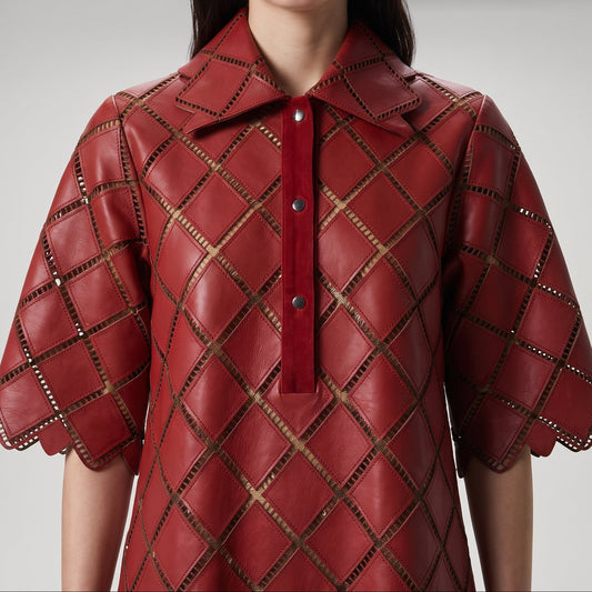 Quilted Leather Statement Dress