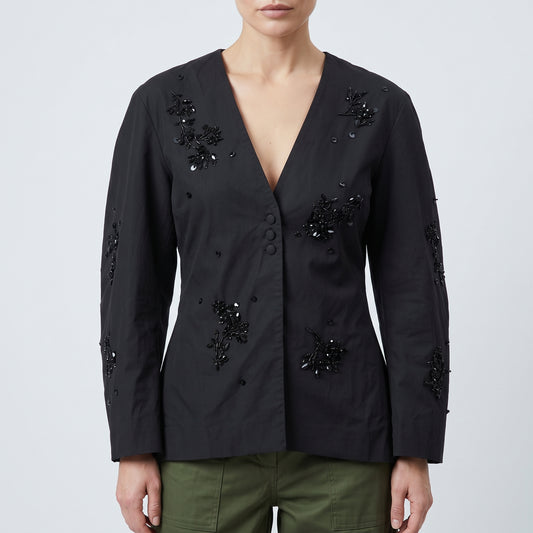 Embellished Black Tailored Jacket