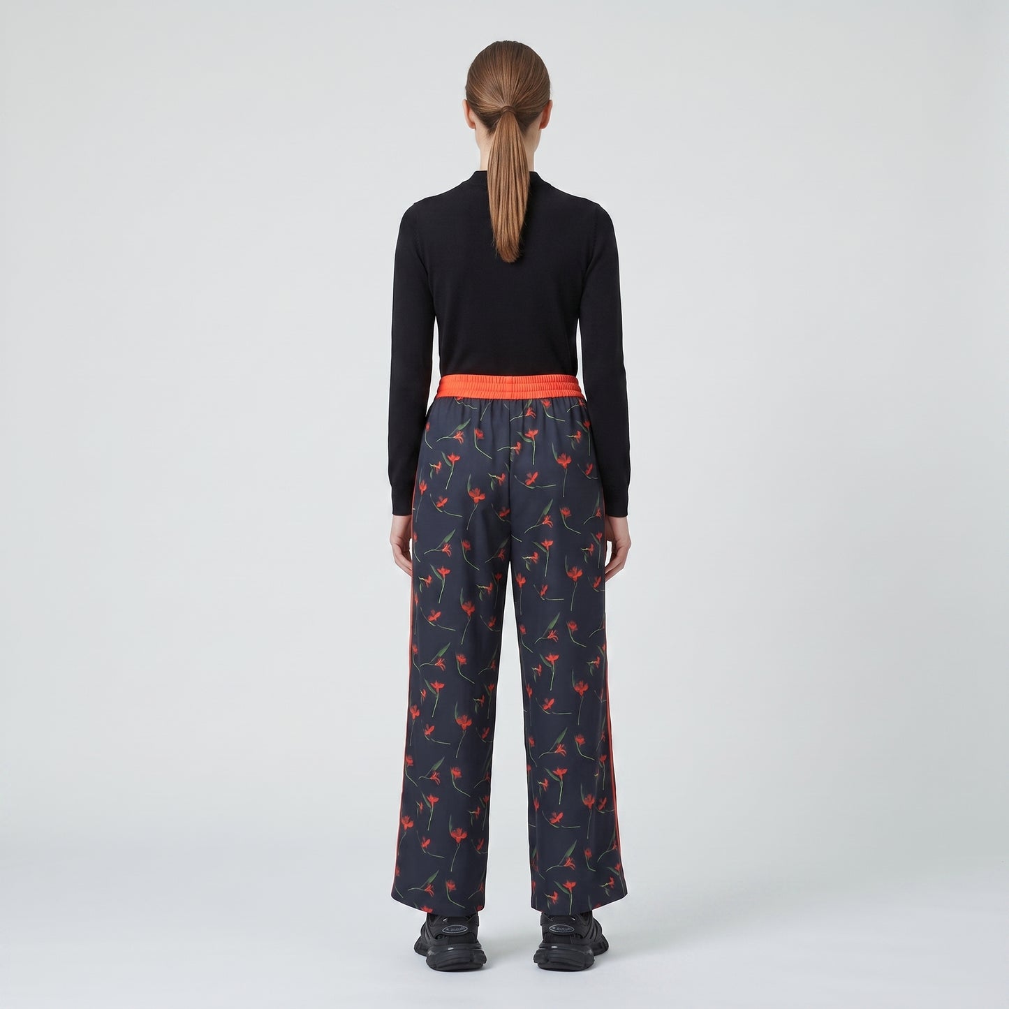 Floral Print Wide Leg Trousers