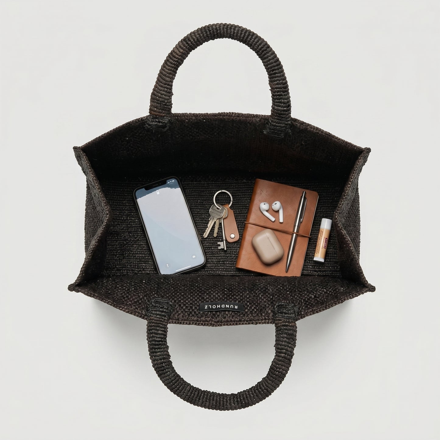 Black Woven Tote Bag
