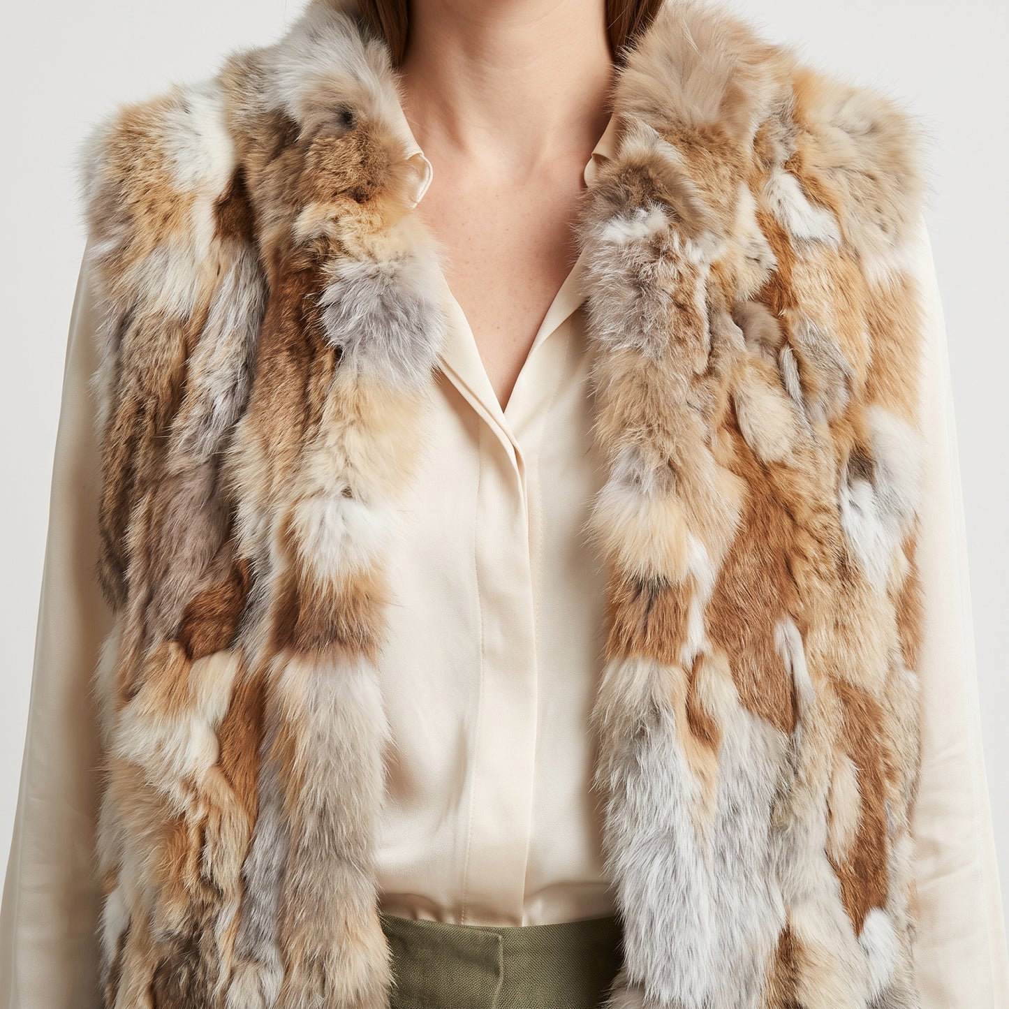 Luxurious Multi-Tone Fur Vest