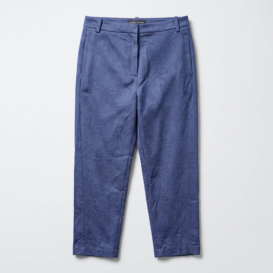 Textured Blue Tailored Trousers
