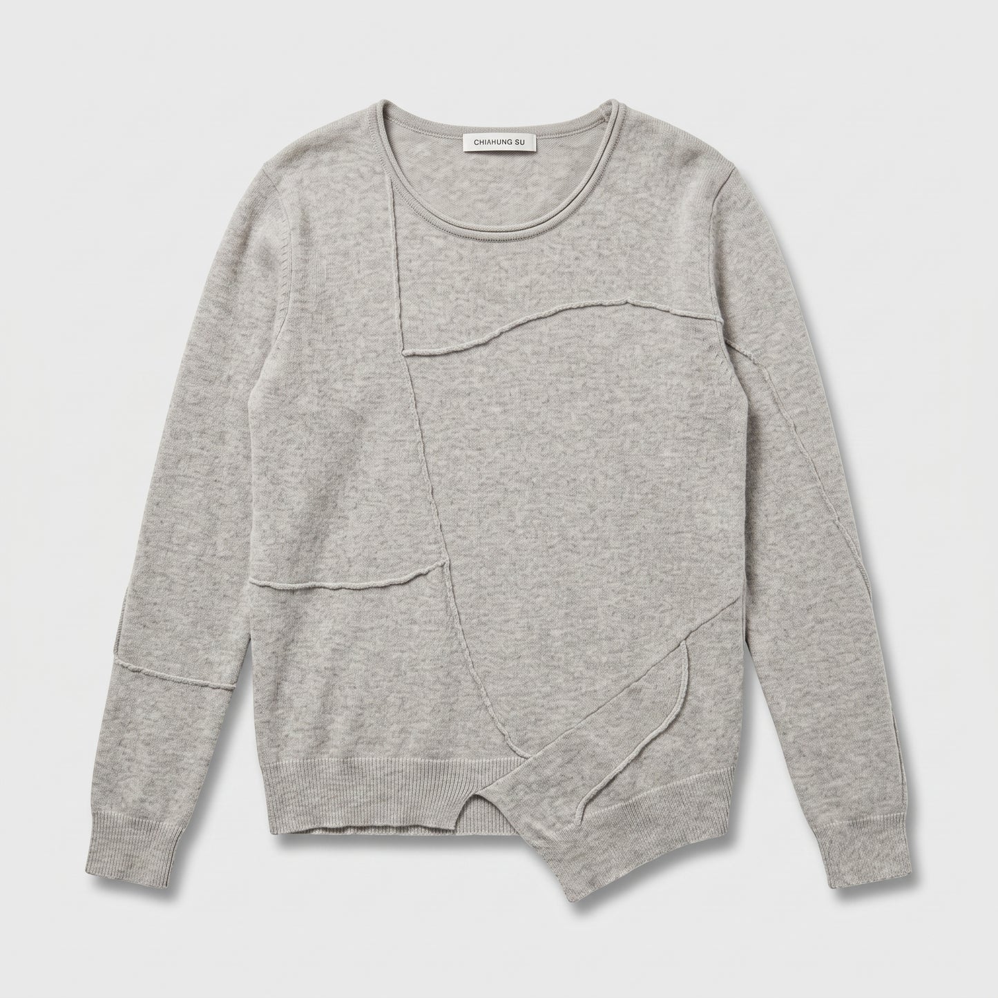 Paneled Asymmetric Knit Sweater