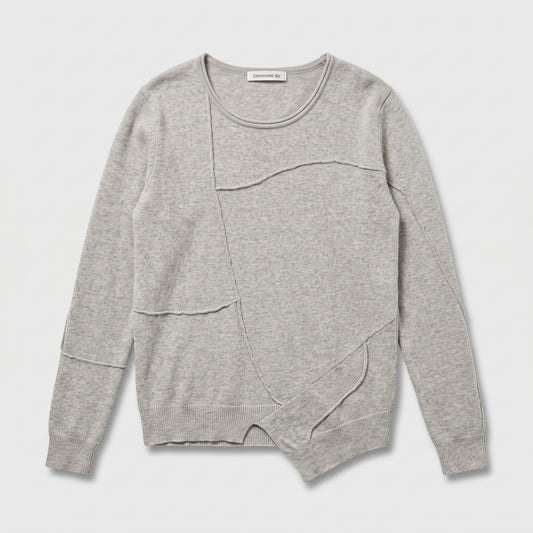 Paneled Asymmetric Knit Sweater