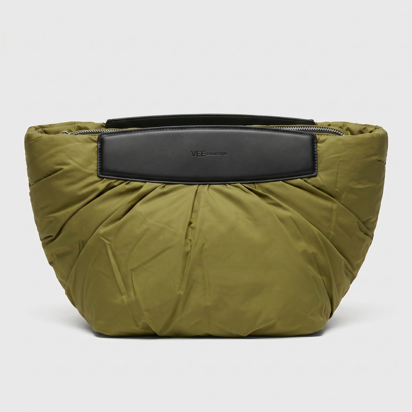 Olive Padded Nylon Clutch