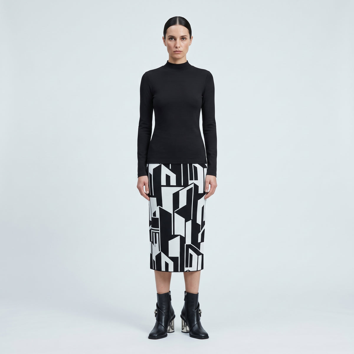 Essential Black Mock Neck Top