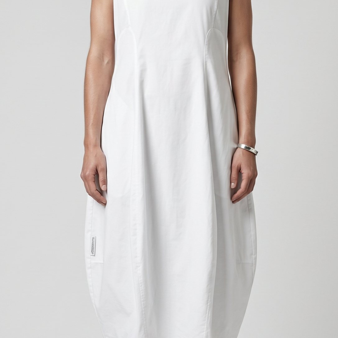 Minimalist Sleeveless White Dress