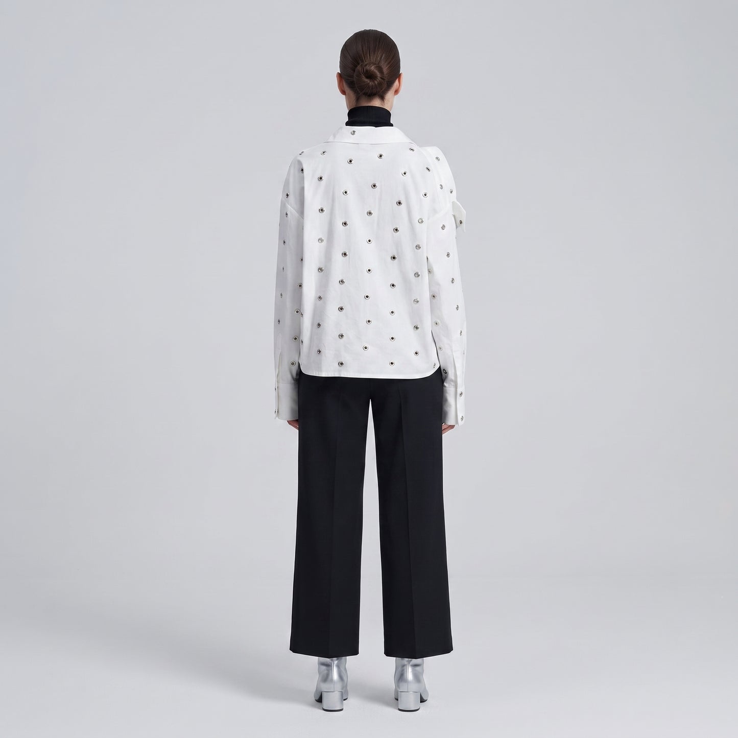 Embellished Asymmetric Cotton Shirt