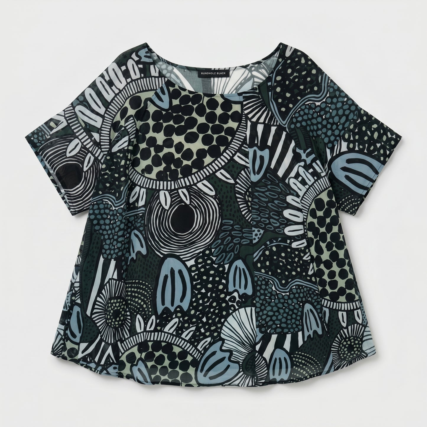 Abstract Print Short Sleeve Top