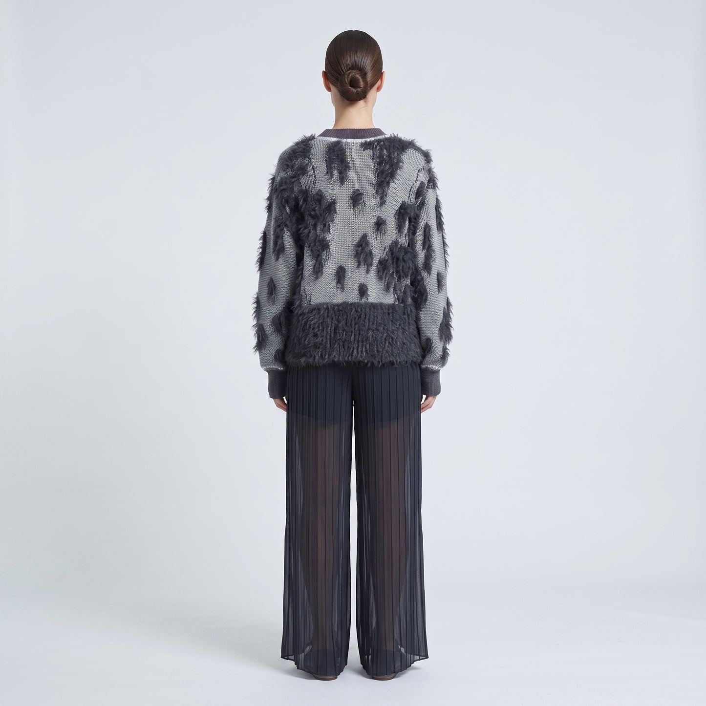 Textured Shaggy Knit Sweater