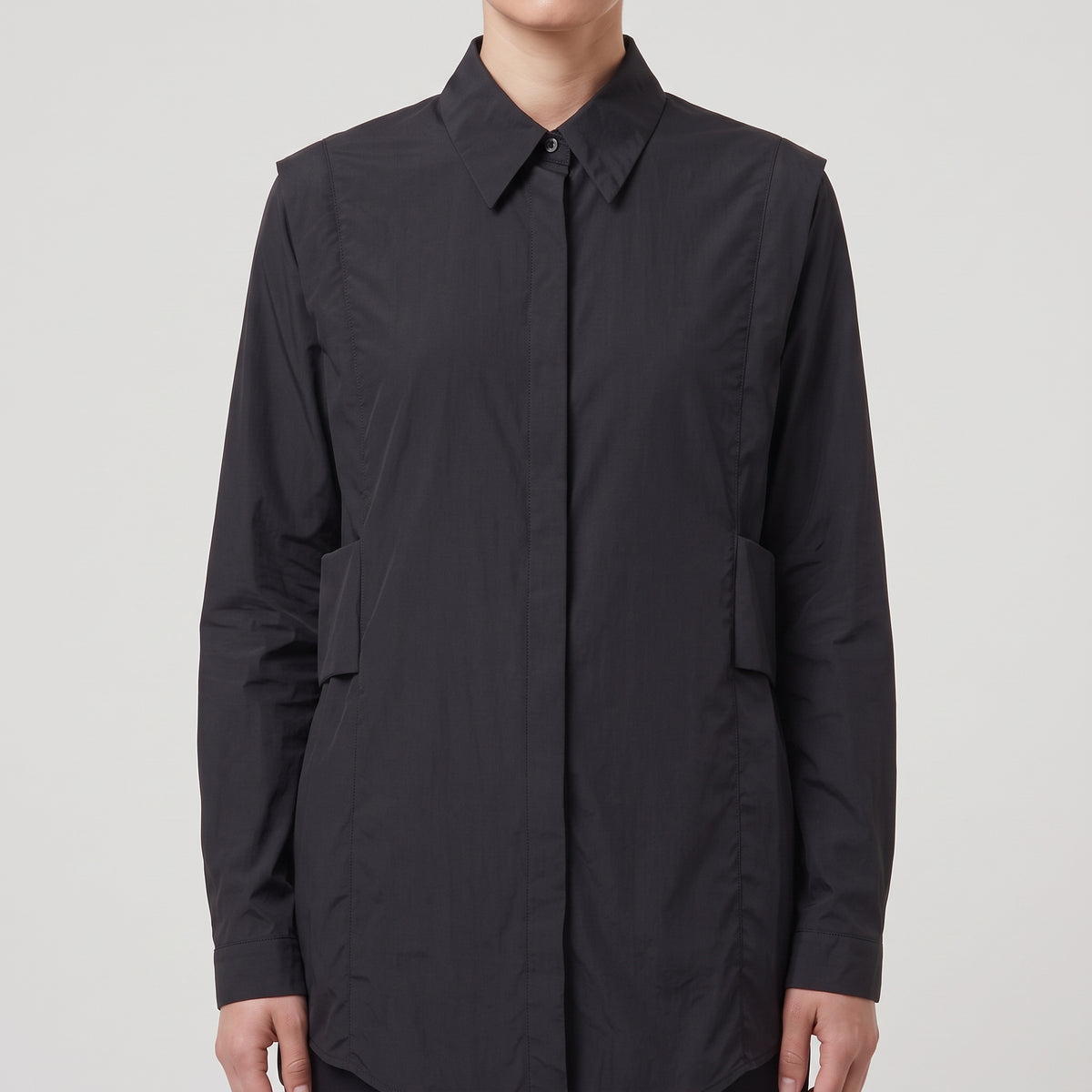 Structured Black Cotton Shirt