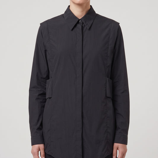 Structured Black Cotton Shirt