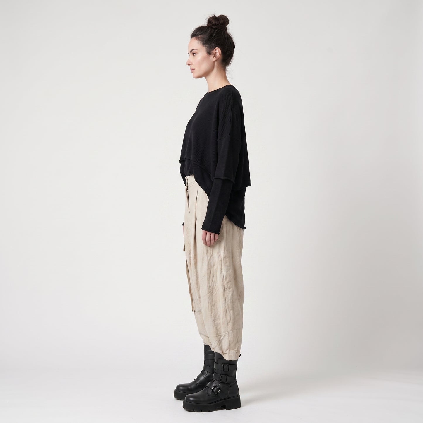 Relaxed Pleated Utility Trousers