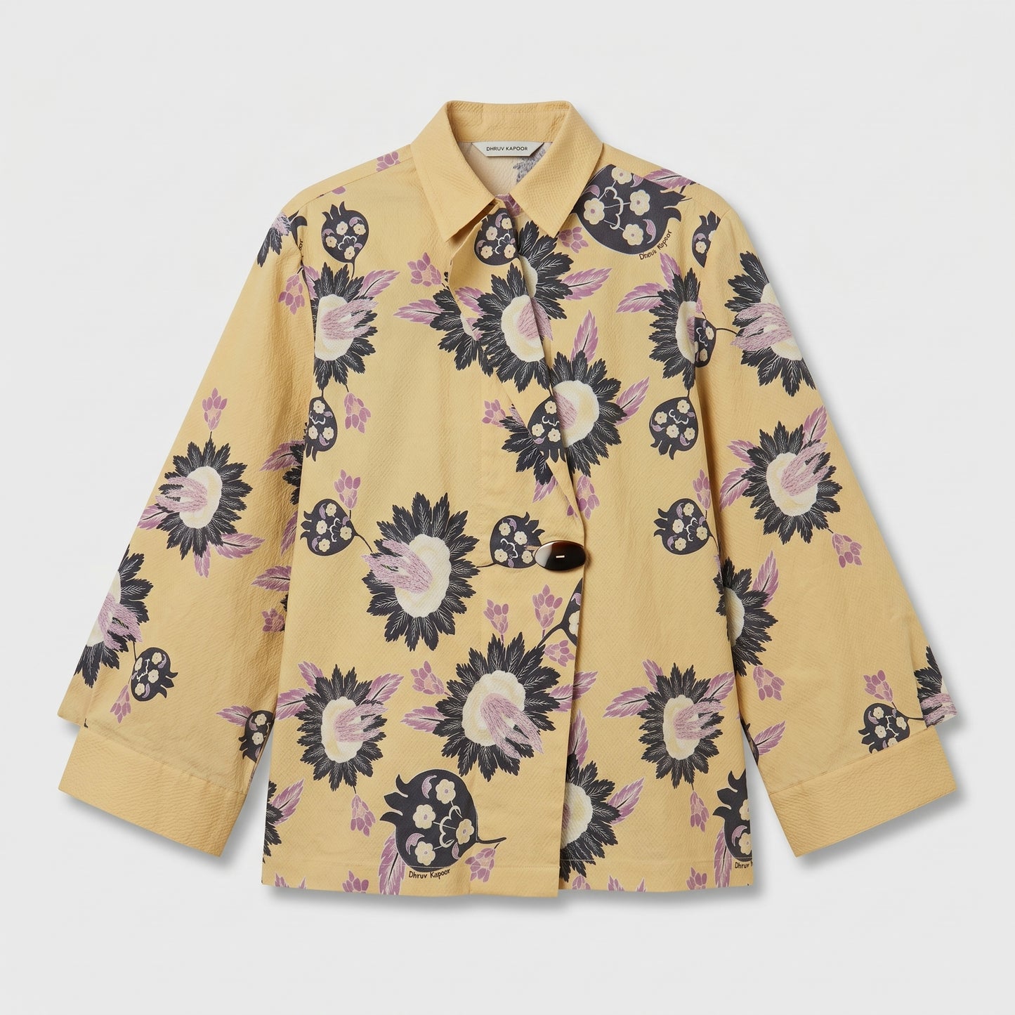 Floral Print Structured Shirt Jacket