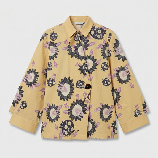 Floral Print Structured Shirt Jacket