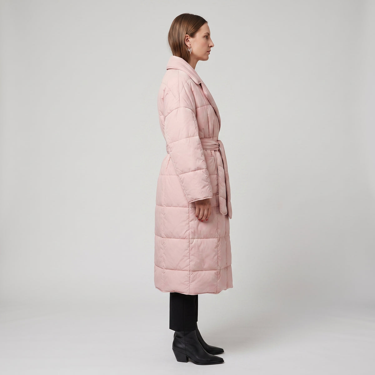 Quilted Belted Pastel Puffer Coat