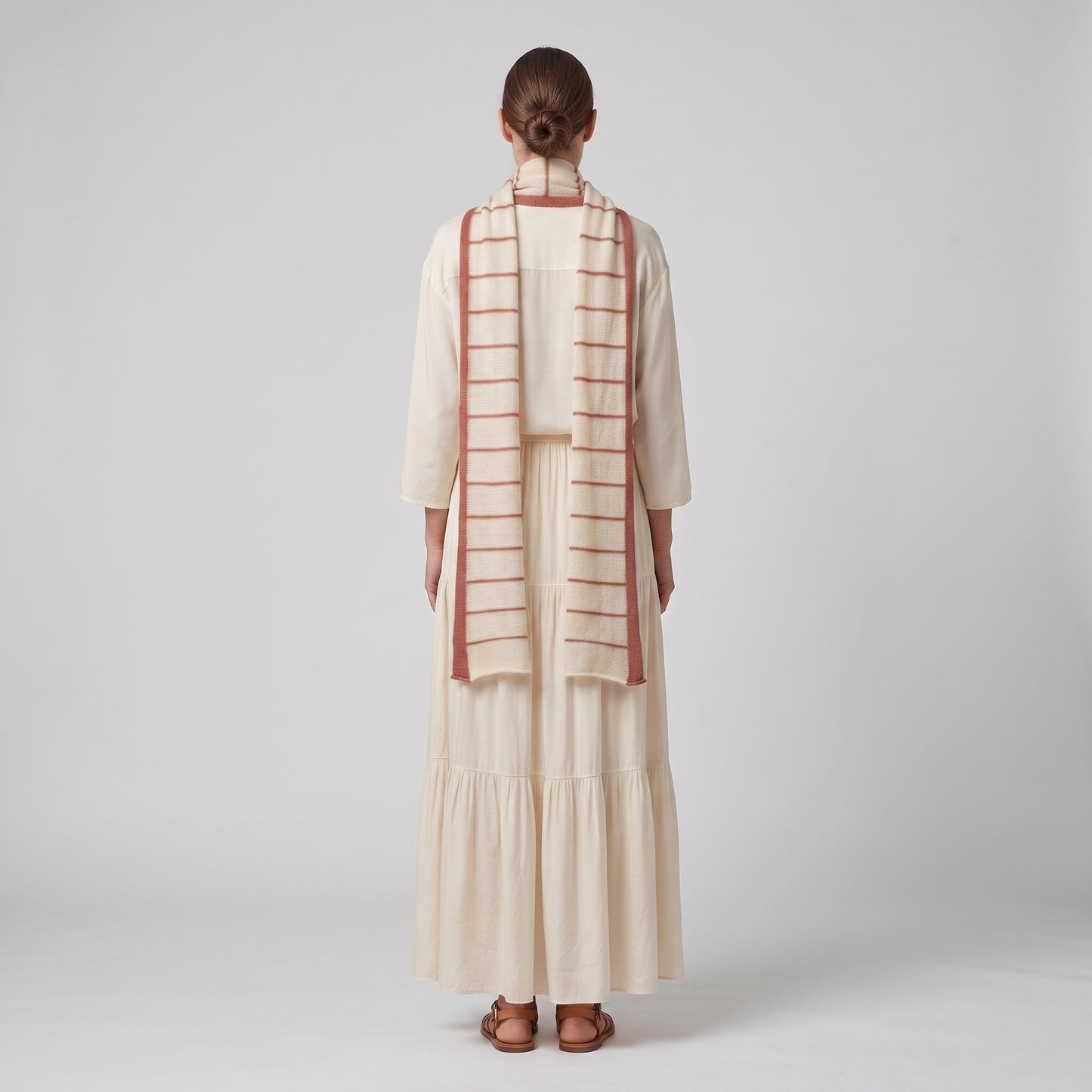Striped Knit Wool Scarf