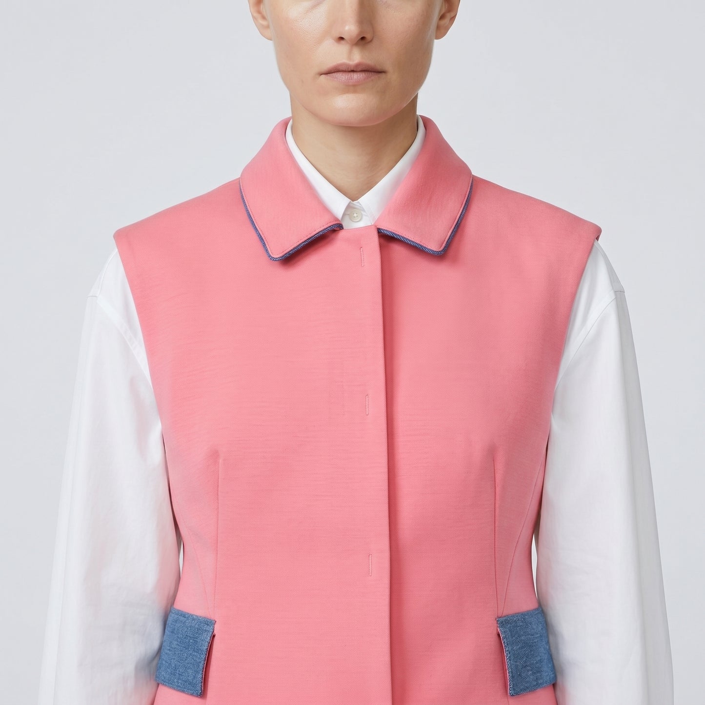 Sleeveless Tailored Pink Vest