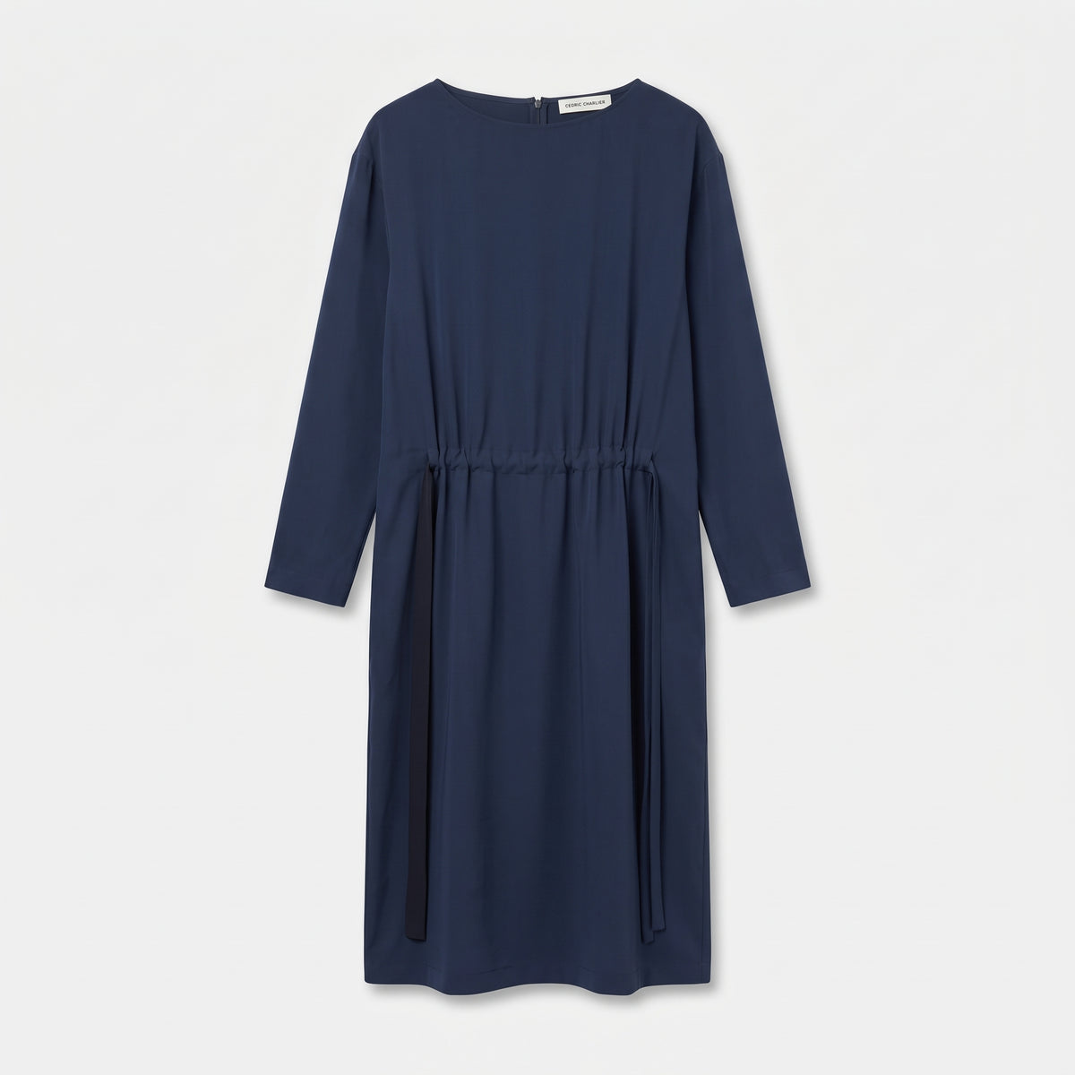 Minimalist Drawstring Midi Dress