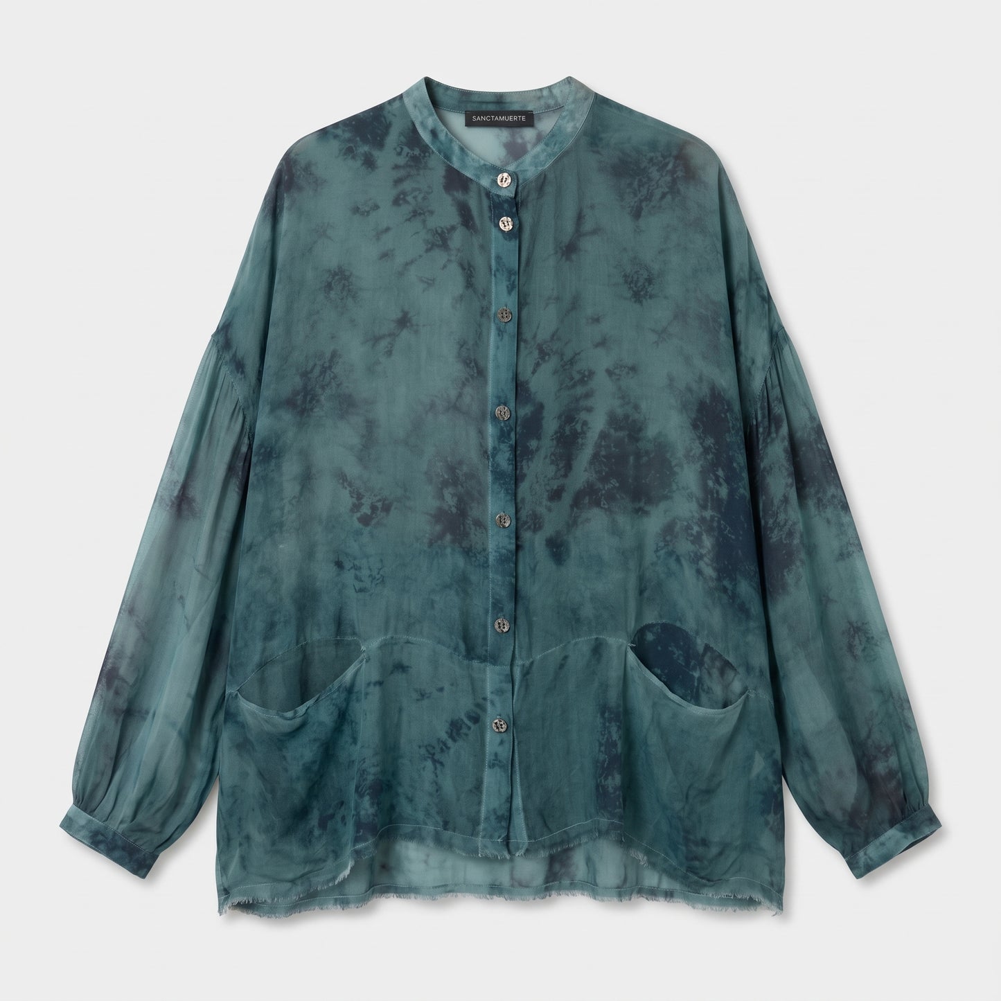 Tie-Dye Mandarin Collar Blouse