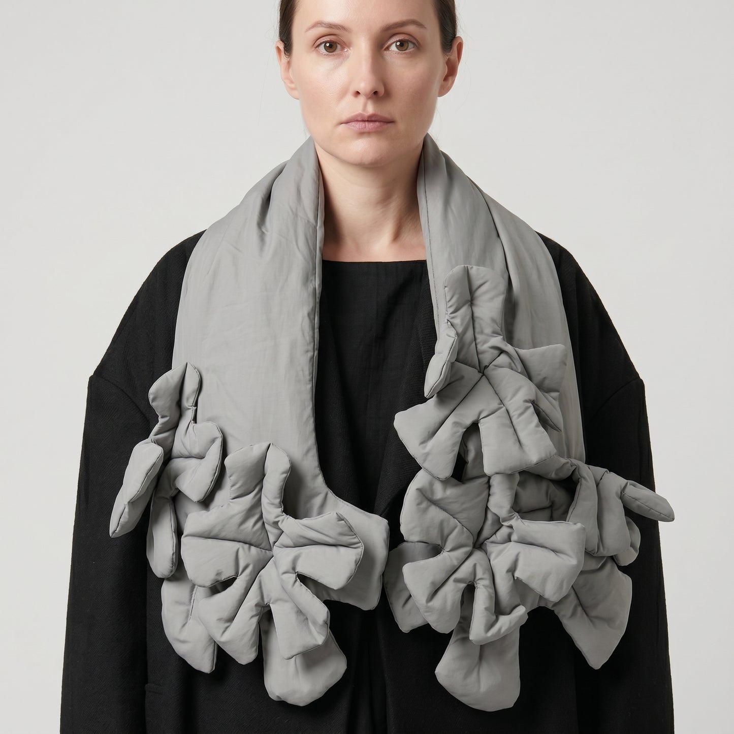 Sculptural Quilted Applique Scarf