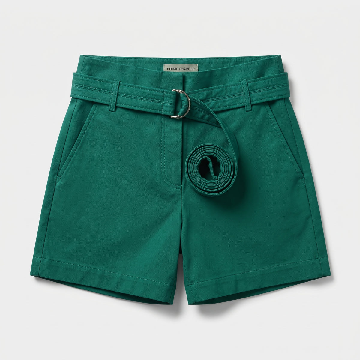 Emerald High-Waisted Belted Shorts