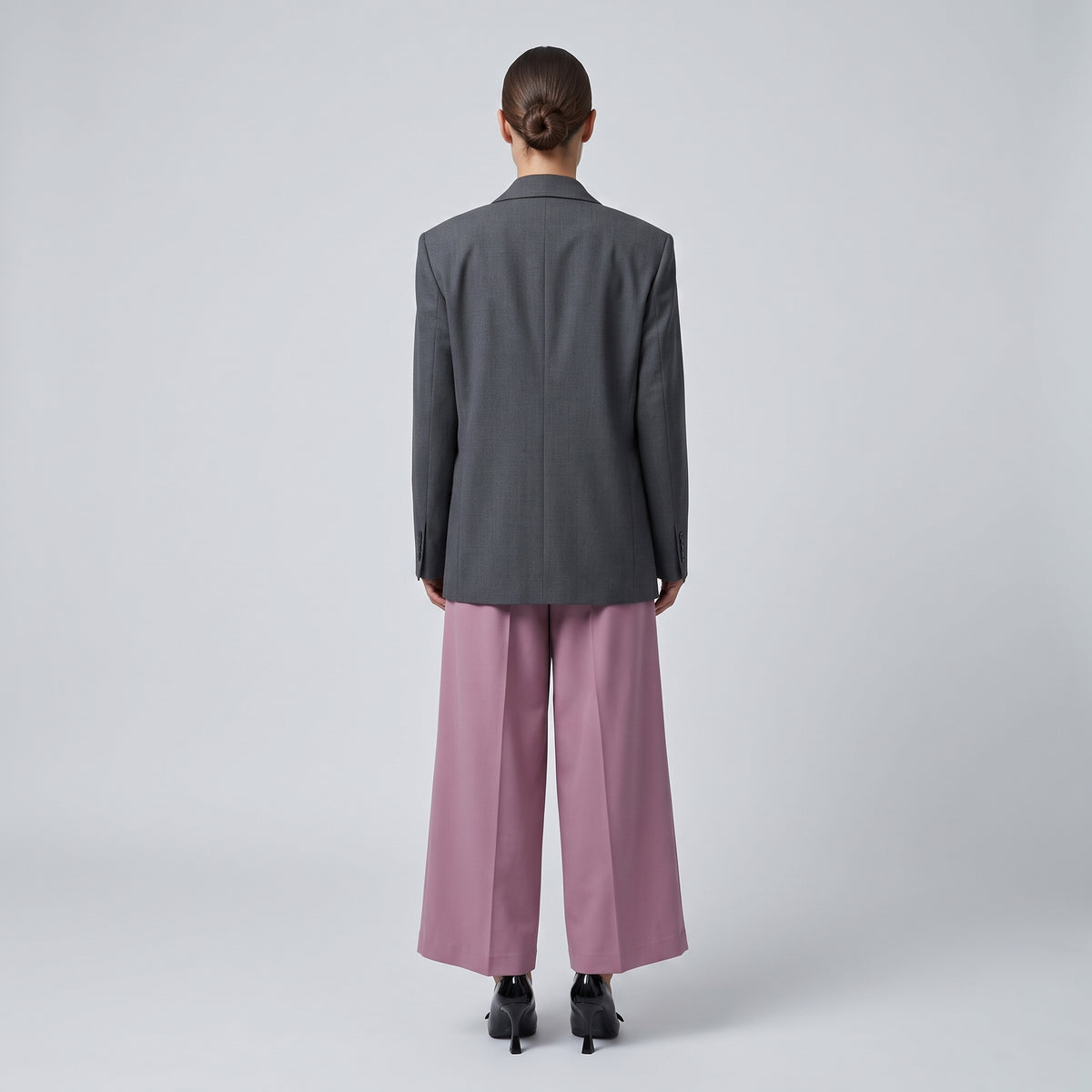 Pleated High-Rise Wide-Leg Trousers