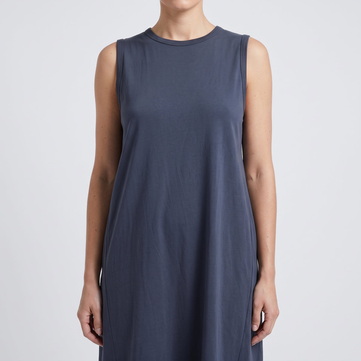 Asymmetric Pleated Cotton Tank Top