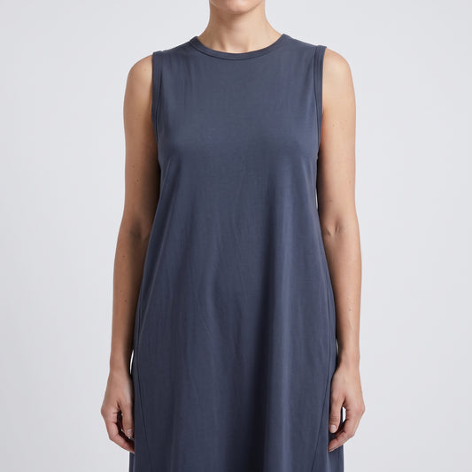 Asymmetric Pleated Cotton Tank Top