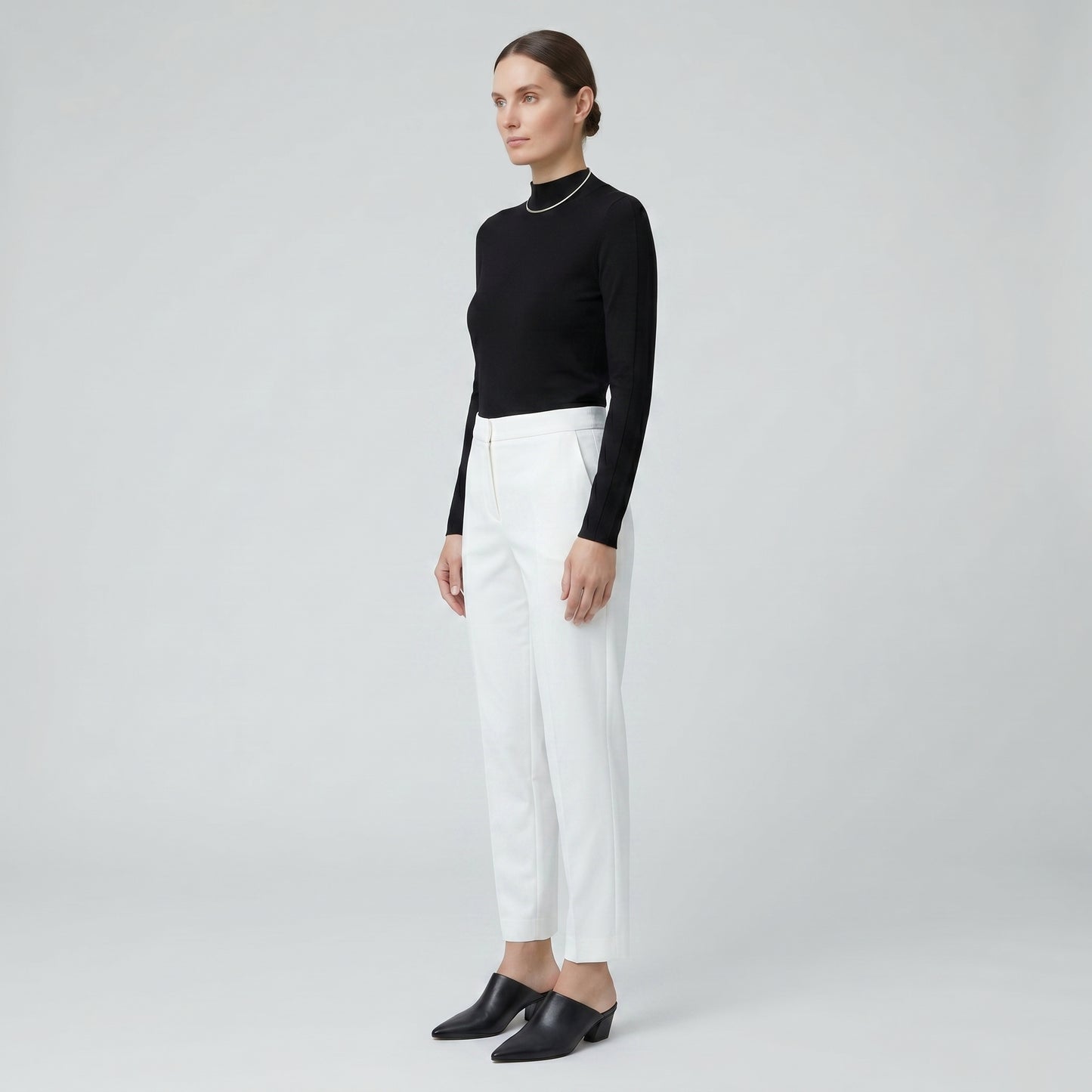 Tailored White Cropped Trousers
