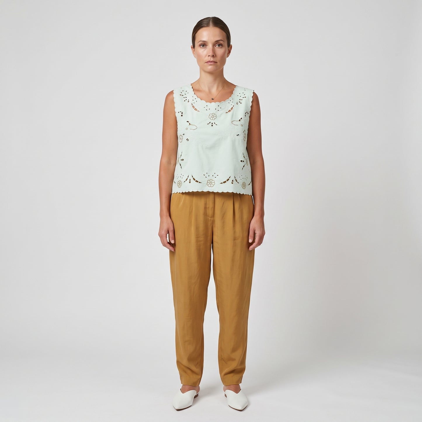 Floral Embroidered Eyelet Top