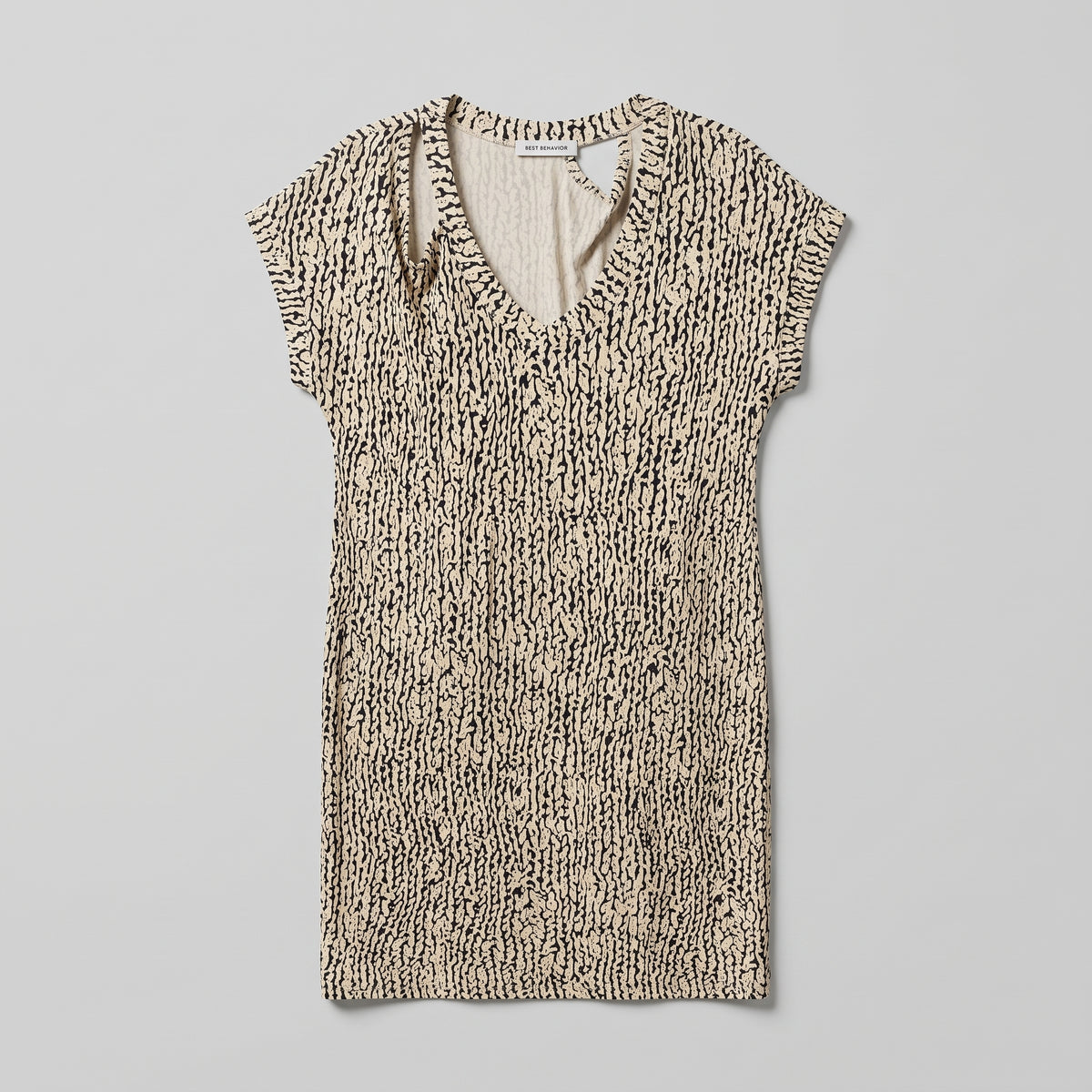 Abstract Print Cap Sleeve Top