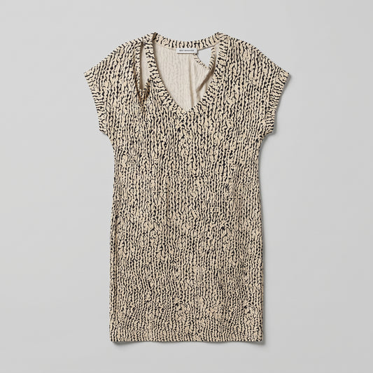 Abstract Print Cap Sleeve Top