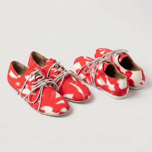 Abstract Print Lace-Up Shoes