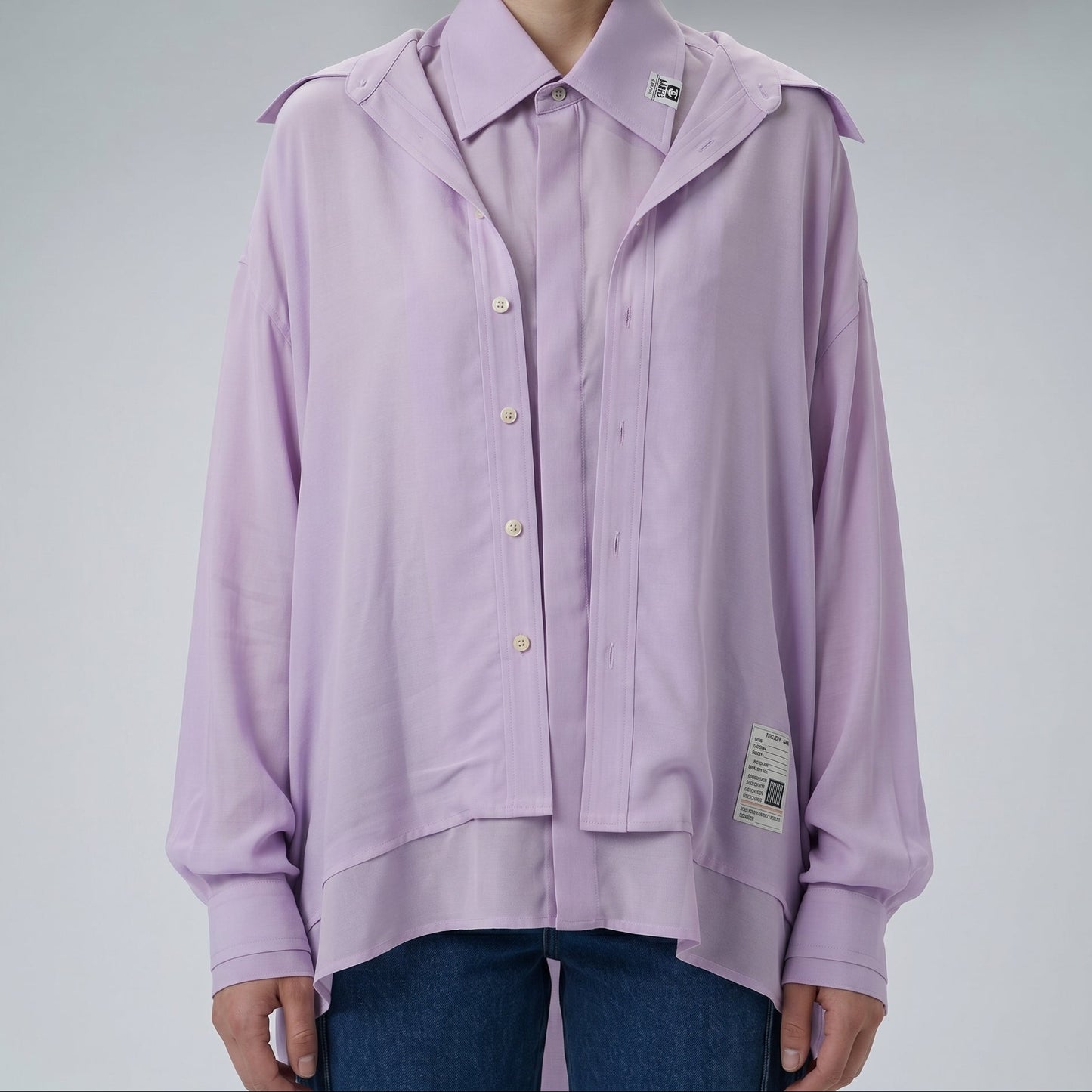 Layered Oversized Lavender Shirt