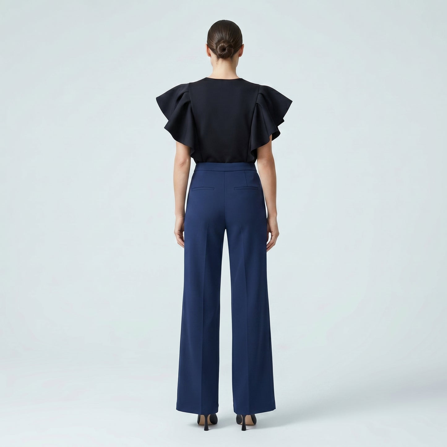 Denton Wide Leg Navy Trousers
