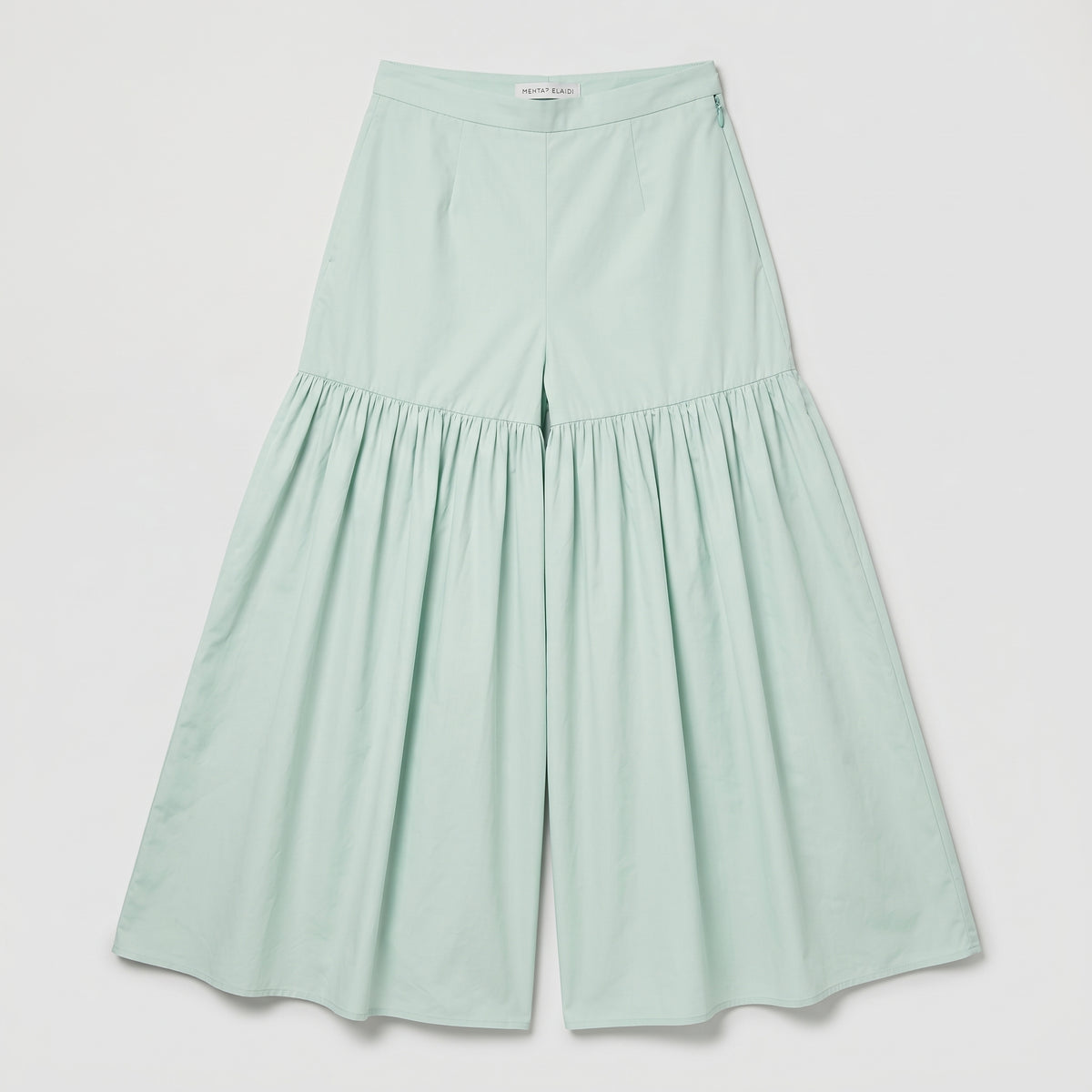 Mint Pleated Wide-Leg Trousers