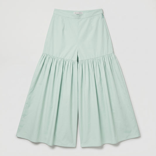 Mint Pleated Wide-Leg Trousers