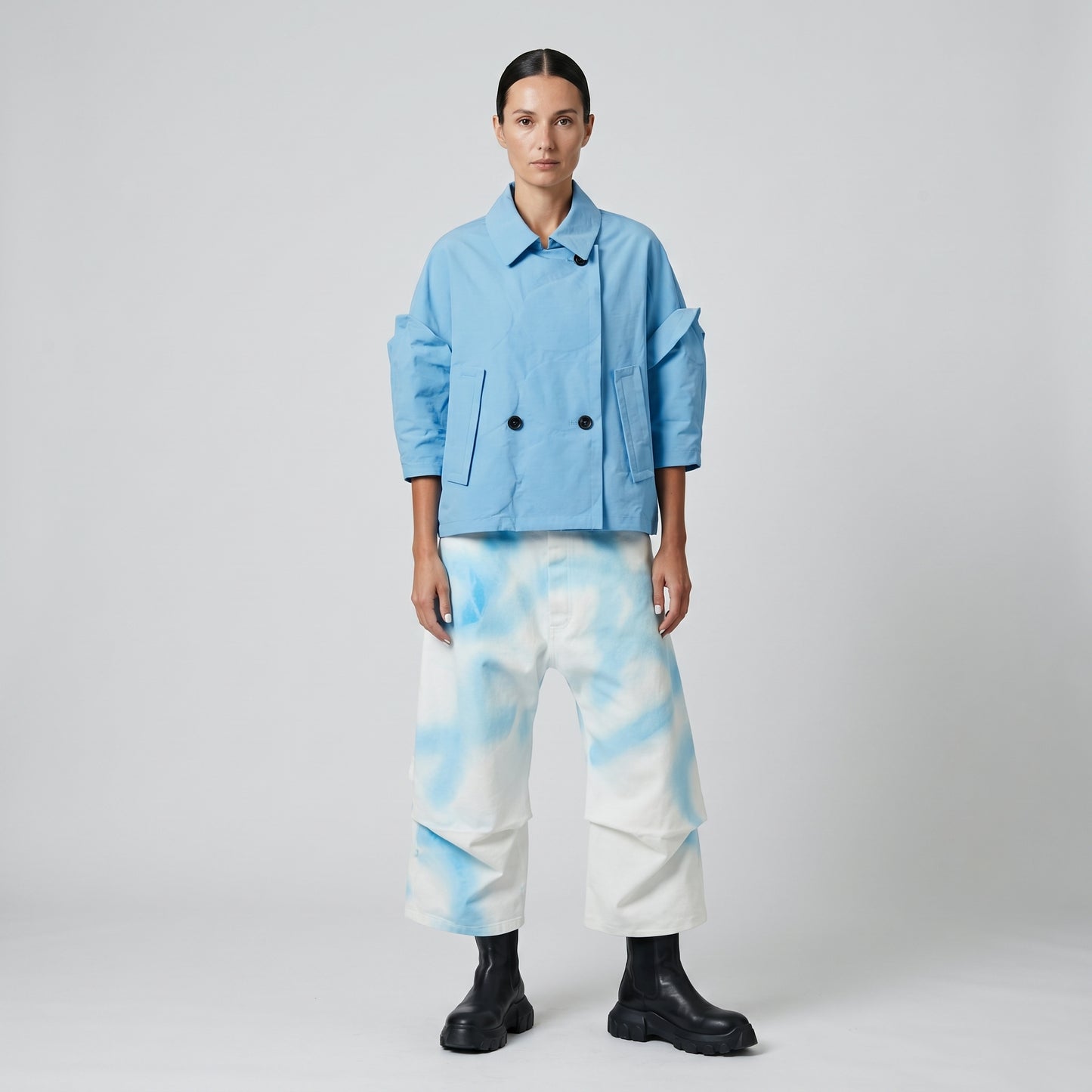 Sculptural Double Breasted Cropped Jacket