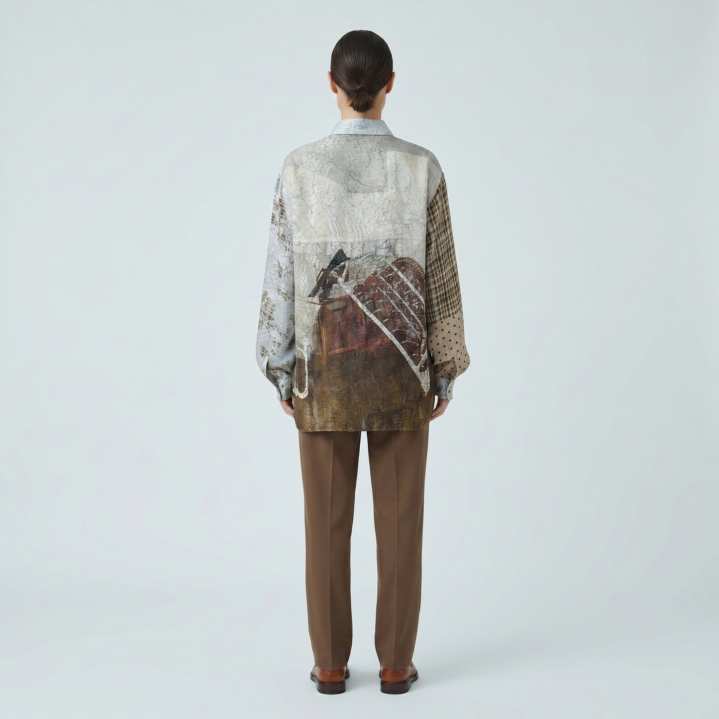 Artistic Patchwork Graphic Shirt
