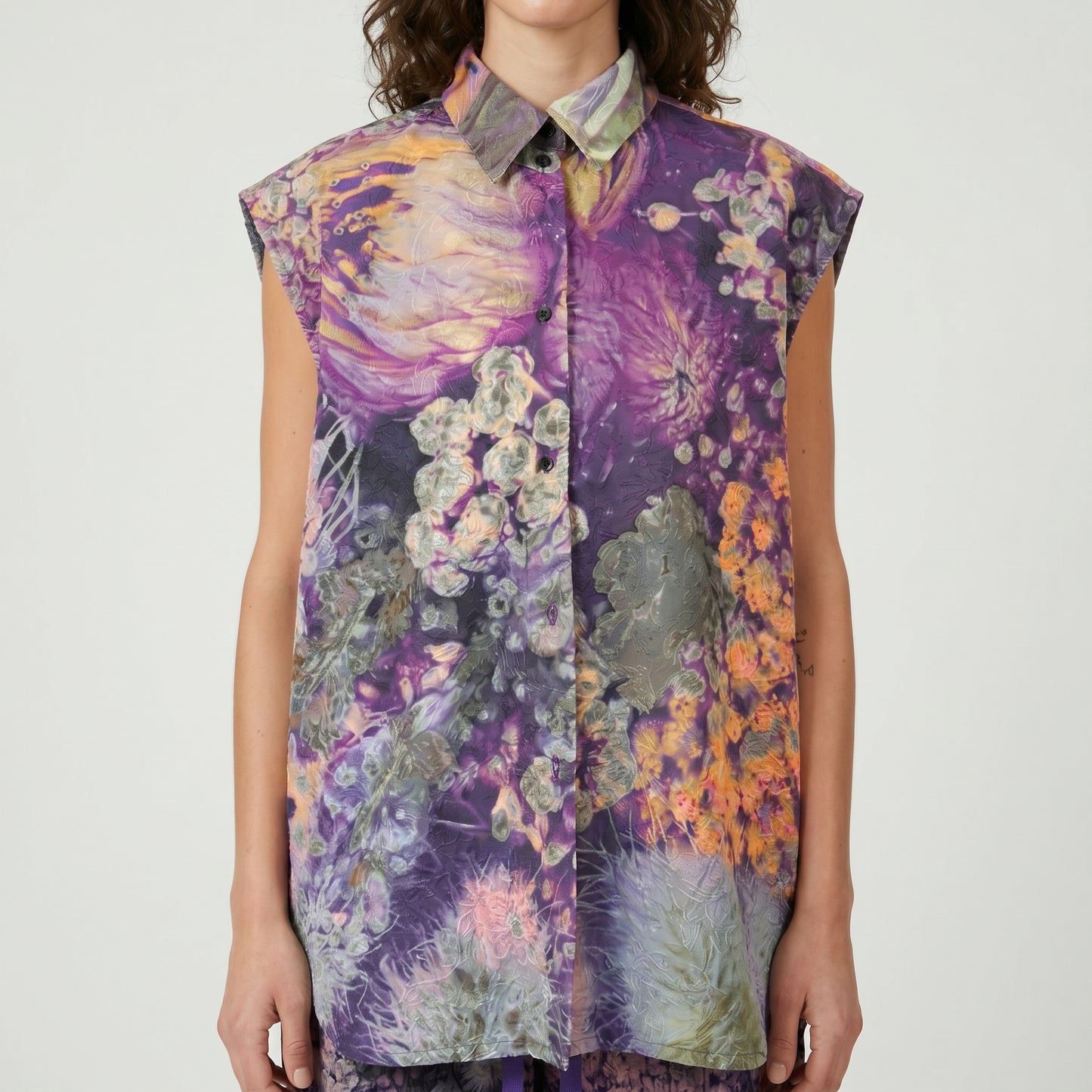 Abstract Print Sleeveless Shirt