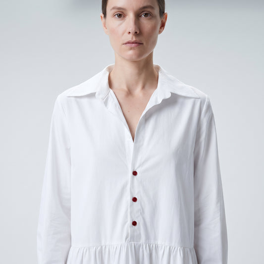 Minimalist White Shirt Dress
