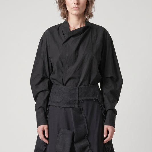 Asymmetric Ruffled Cotton Skirt