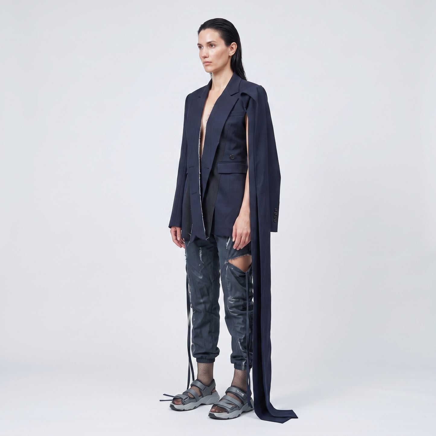 Tailored Navy Deconstructed Blazer