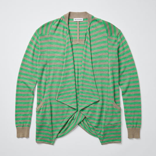 Striped Drape Front Cardigan