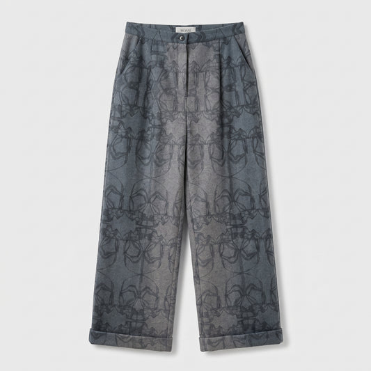Graphic Print Tailored Trousers