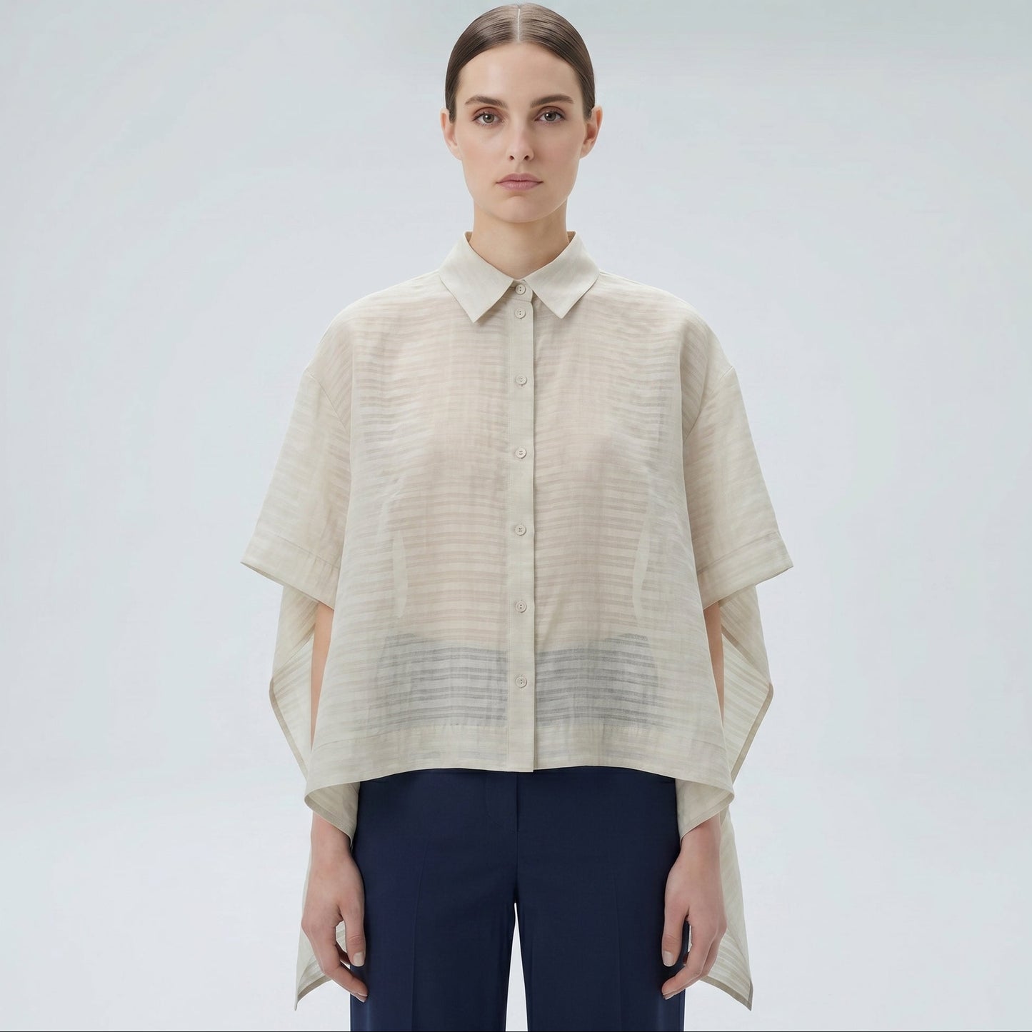 Textured Airy Oversized Shirt
