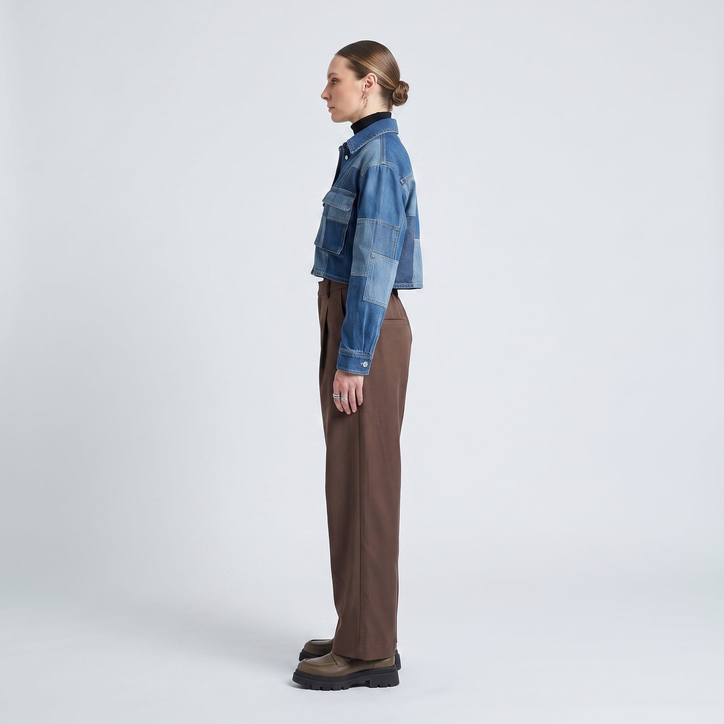 Tailored Brown Pleated Trousers