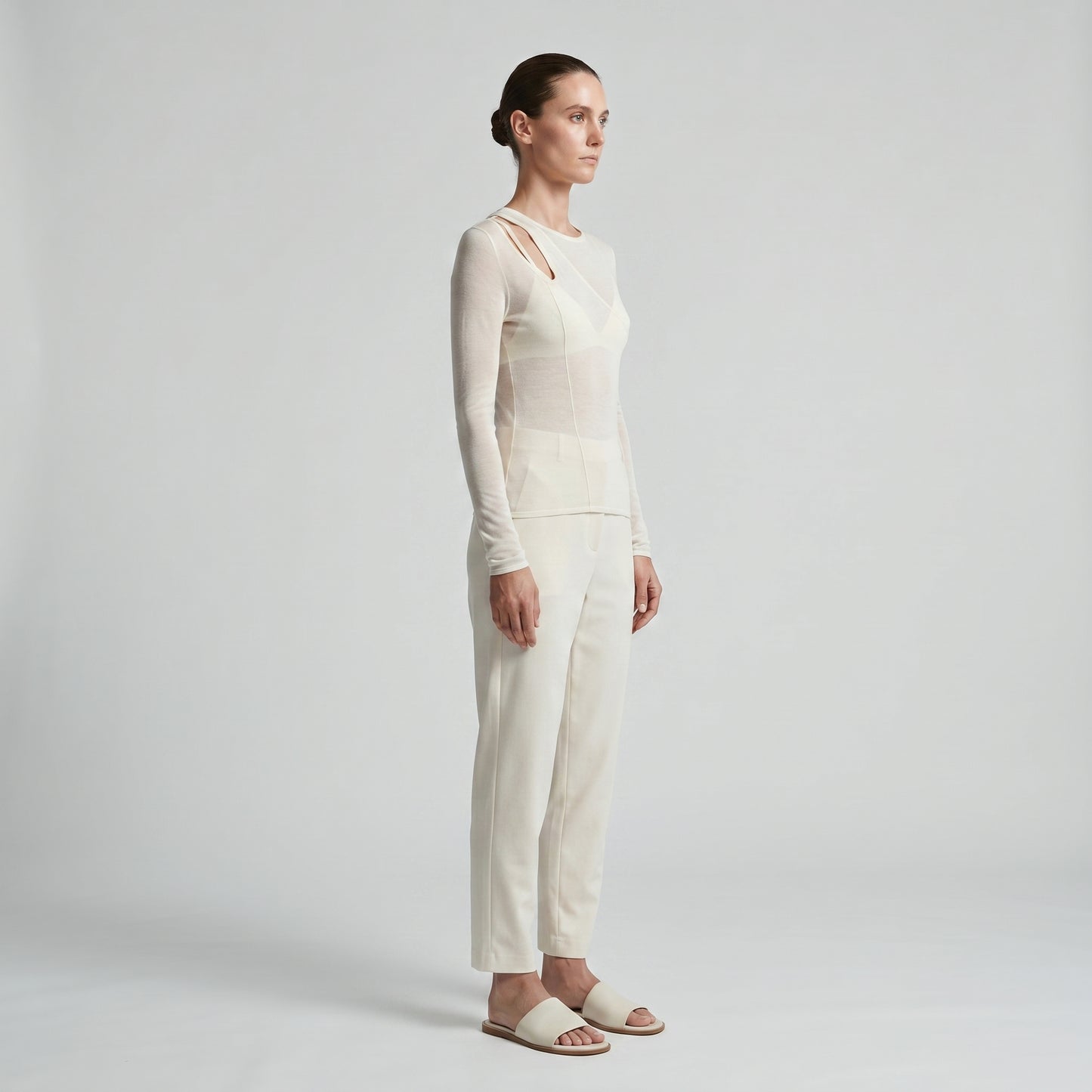 Asymmetric Cutout Long Sleeve Top