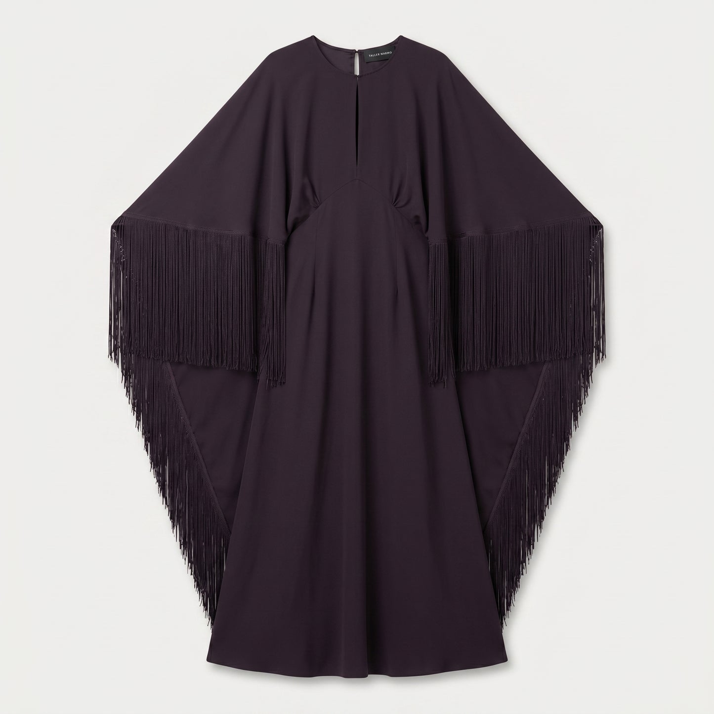 Fringed Dark Purple Kaftan Dress